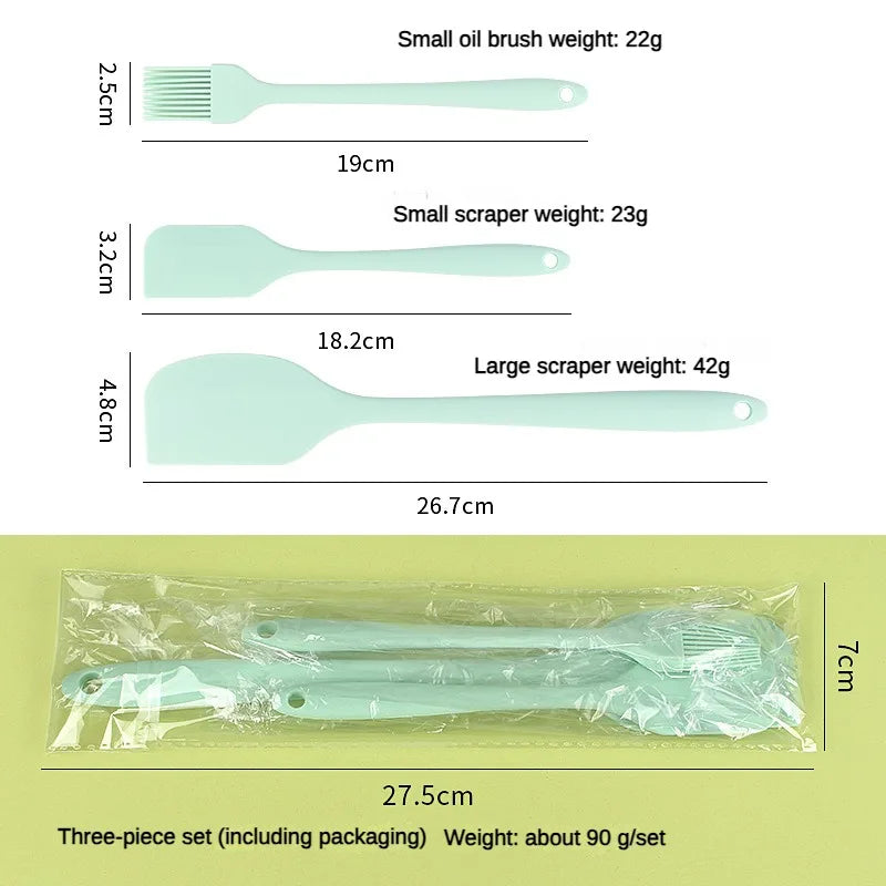 3 piece kitchen baking set all in one silicone spatula oil brush baking butter spatula single cake scraper baking tool