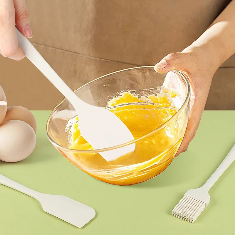 3 piece kitchen baking set all in one silicone spatula oil brush baking butter spatula single cake scraper baking tool